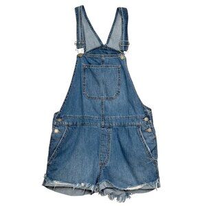 HOLLISTER DENIM DISTRESSED FESTIVAL SHORTALL LIGHTWEIGHT SHREDDED BEACH GRUNGE L